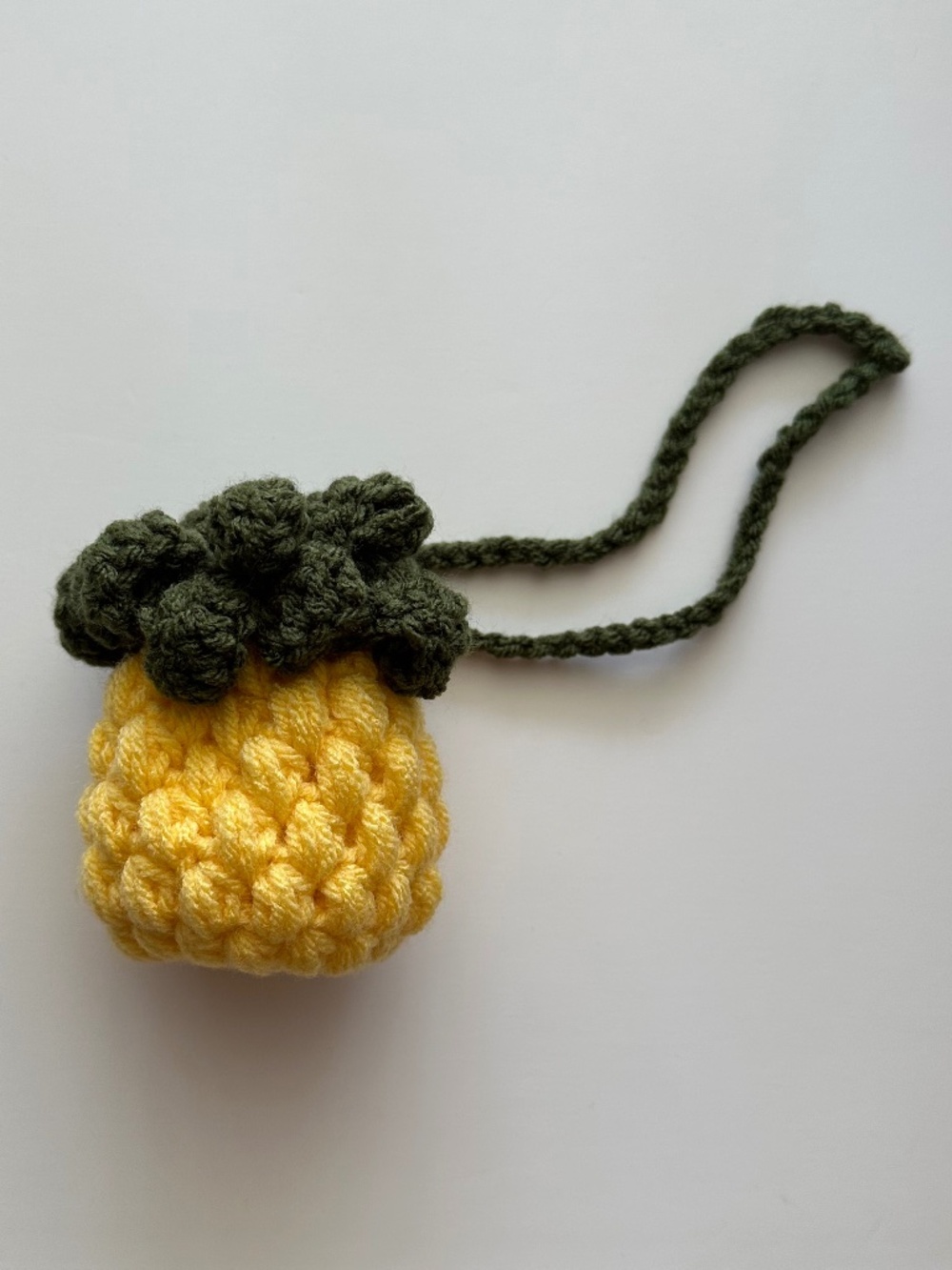 Handmade Crochet Pineapple Drawstring Pouch
